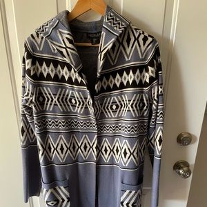 Aztec print coatigan with pockets and hood
